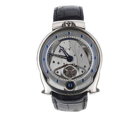 Fine De Bethune DBS 'Spherical Moon Phase' 18ct white gold gentleman's wristwatch, reference no. DBS-W, no. 00x, circa 2006, 