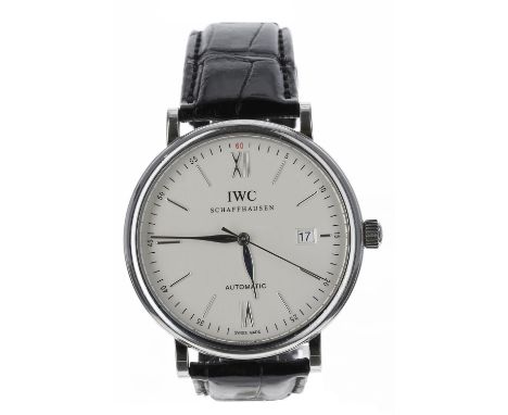 IWC (International Watch Co.) Shaffhausen Portofino automatic stainless steel gentleman's wristwatch, serial no. 5007xxx, sil