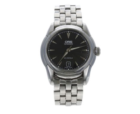 Oris Artelier automatic stainless steel gentleman's wristwatch, reference no. 7544, black dial, Oris crown, cal. 633 25 jewel
