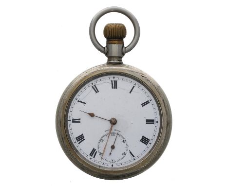 Omega nickel cased lever pocket watch for repair, signed movement, no. 5544500, with compensated balance and regulator, the d