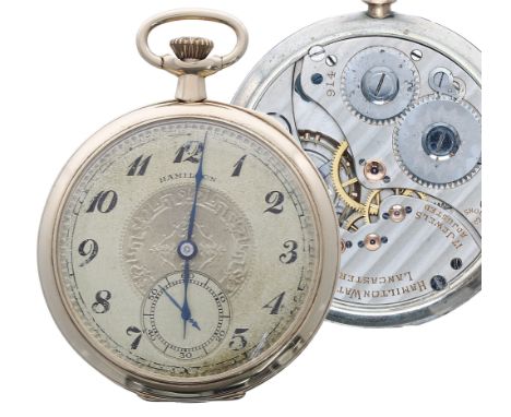 Hamilton Watch Co. 14k lever dress pocket watch, circa 1921, signed 914 17 jewel adjusted 3 positions movement, no. 1809925, 