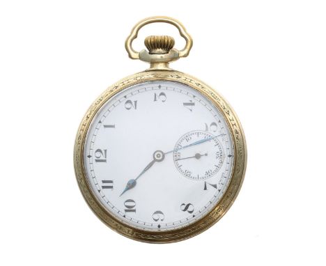 Swiss 14ct gold filled lever pocket watch, ref. 918 21 jewel 6 adjustments movement with compensated balance and regulator, t