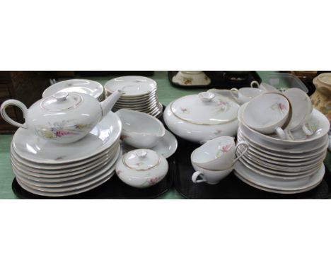 A sixty piece part dinner and tea service by KPM Germany, c1975