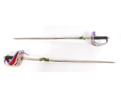 A pair of Wilkinson 1854 pattern infantry officer's swords, late 20thC, blade 76cm long.