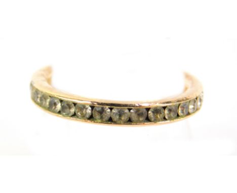 A zircon full eternity ring, set in yellow metal, size L, 2.3g.