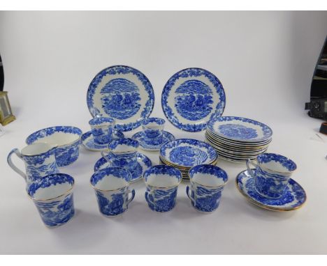 A Phoenix China porcelain part tea service decorated in the Florentine pattern, comprising cream jug, sugar bowl, pair of bre