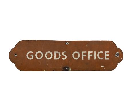 North Eastern Railway 'Goods Office' enamel sign, L51.5cm 