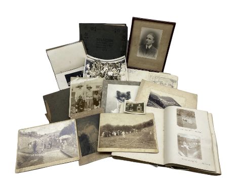 Early 29th century photograph album including views of Upper Helmsley Hall with the family and visitors etc , two Victorian p