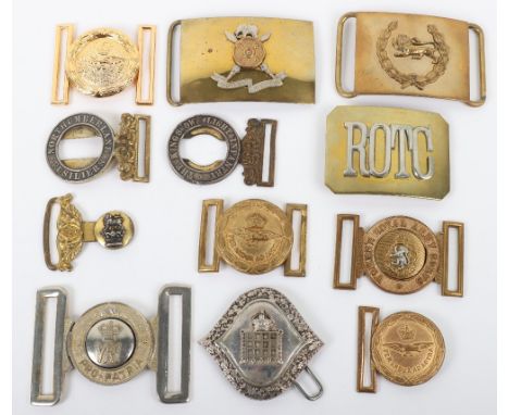 Grouping of British Military Waist Belt Clasps, including examples for the Royal Air Force, The Madras Regiment, Women’s Roya
