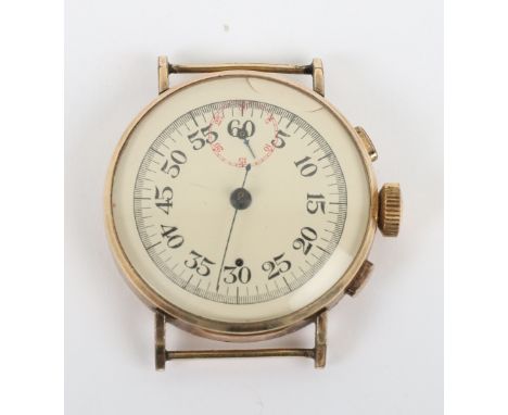 Great War Period Admiralty Torpedo Timer, fine example in rolled gold case. Reverse with early admiralty pattern broad arrow,