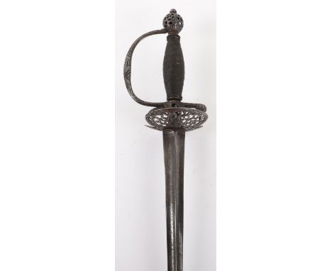 French Smallsword c.1760, hollow ground triangular section blade etched Fouasse neve et Successeur de M GUYON au ROY de la ch