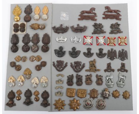 Grouping of Mostly Officers Regimental Collar Badges, including bronze OSD West Yorkshire regiment, pair of bronze OSD Loyal 