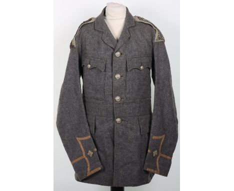 Scarce WW1 Officers Cuff Rank Tunic of the Cambridge University OTC Cavalry, grey wool four pocket tunic with Lieutenants cuf