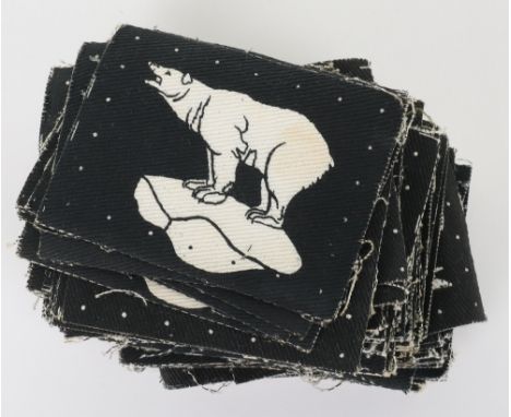 Over 80 WW2 British 49th (West Riding) Division Printed Cloth Formation Signs, all being mint un-issued. All facing one side.