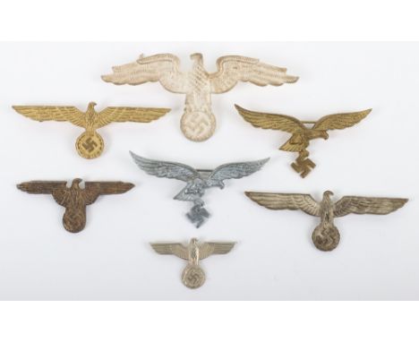 Grouping of German Eagles, consisting of Luftwaffe Generals summer pattern tunic eagle, Kriegsmarine summer pattern tunic bre