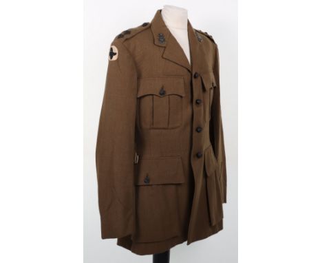 WW2 21st County of London “Surrey Rifles” Officers Service Dress Tunic, fine four pocket officers service dress tunic with bl