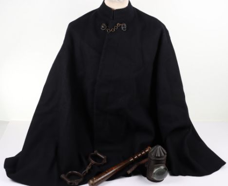 A Vintage Policeman’s Woollen police cape, black lions heads hook &amp; chain attachment, black buttons, in excellent origina