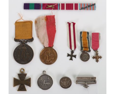 Grouping of Medals, 3 Miniature medals, British War Medal 1914-1918, silver, with pin fitting to ribbon, The Most Excellent O