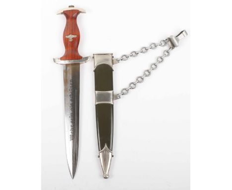 Third Reich NPEA (Students) Leaders Dress Dagger, with cherry wood grip having eagle inserted to the centre. Housed in its sc