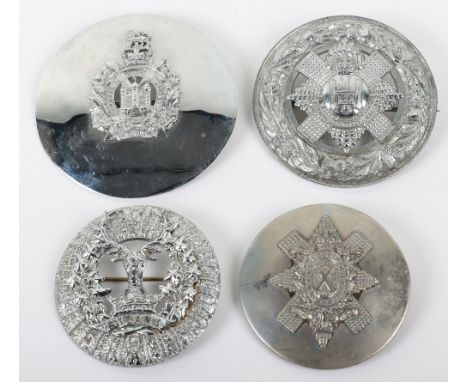 4x Scottish Regimental Plaid Brooches, for Highland Light Infantry Fusiliers, Kings Own Scottish Borderers, Gordon Highlander