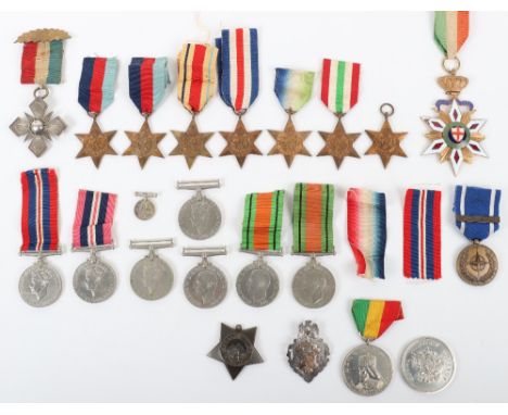 Grouping of WW2 British Campaign Medals, consisting of 3x 1939-45 stars, Atlantic star, South African issue Africa star impre