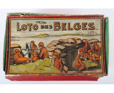 WW1 Belgium Trench Game “Loto des Belges”, interesting example being a number of numbered boards, housed in the original card