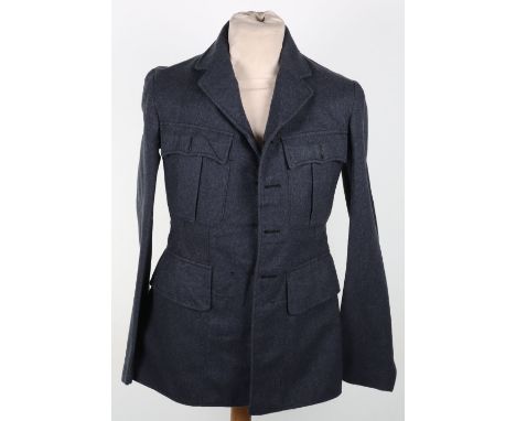 WW2 1942 RAF Simplified Airmen’s Tunic, four pocket example with label to the interior. Missing its buttons. Some areas of mo