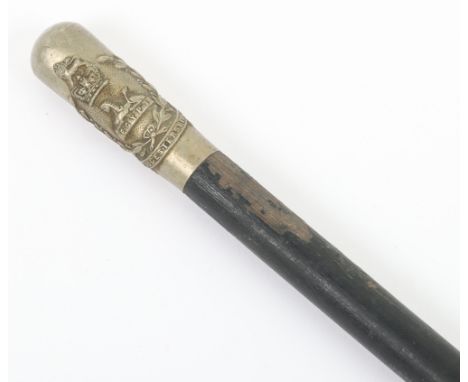 Victorian 1st Battalion Gloucestershire Regiment Swagger Stick, with thimble top having regimental badge. Some light dents an