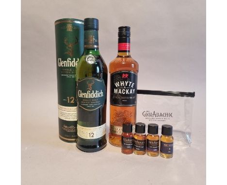 Selection of Scotch Whisky to include: Glenfiddich 12 Year Old, Whyte & Mackay Blended Whisky and Glenallachie tasting Select