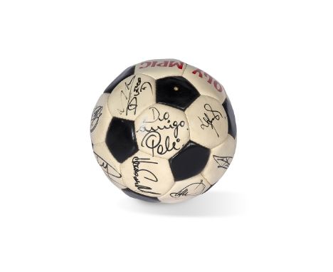 PLATINI MICHEL - JUBILEEFirst Platini jubilee ball, May 23, 1988.Signed by Pelé, Maradona, Platini and other signatures to be