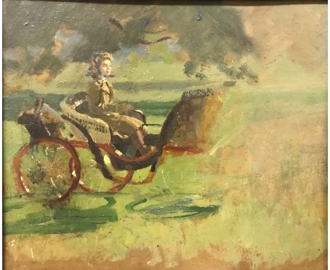 ALLAN GWYNNE-JONES (1892-1982) "H M The Queen when Princess Elizabeth" study for No. 47 depicting the Princess in Windsor Gre