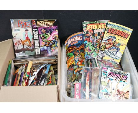 Comics - Large collection of comics featuring Marvel &amp; DC examples, includes Fantastic Four, Quasar, Monster in my Pocket