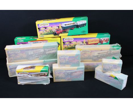 14 Boxed Corgi The Showmans Range diecast models to include 2 x 16501 Carters Steam Fair, 16502 Pat Collins, 15901 Anderton &