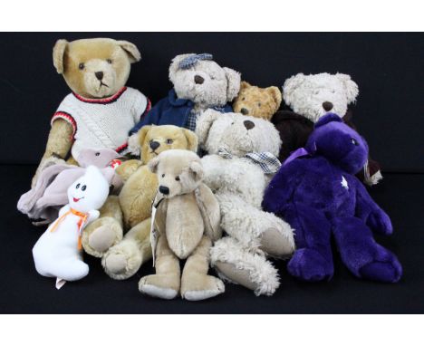 10 Teddy Bears to include 2 x Bedford Bears (one with growler), Bearability Bear by Kim Kipp blonde (2 or 3 ltd edn with tag)