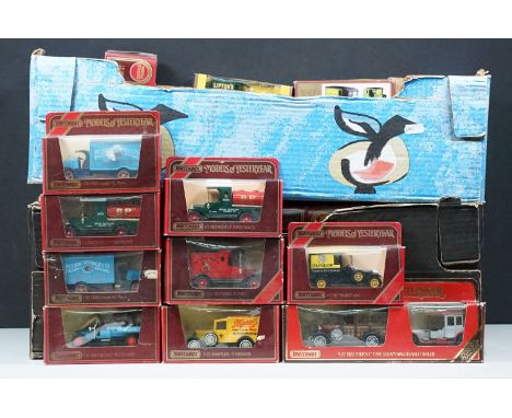 Around 110 boxed Matchbox Models Of Yesteryear diecast models to include coloured wooden window boxes, red window boxes and c