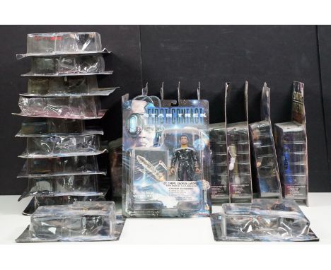 21 Carded Playmates Star Trek figures featuring 14 x First Contact Series (Showing detachment from cards), 4 x Starfleet Acad