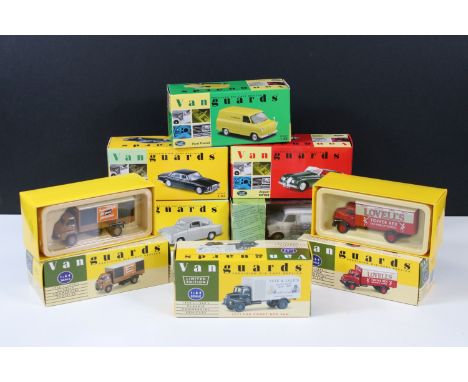 Eight boxed Vanguards diecast models to include Corgi Hidden Treasures VA06609 Ford Transit MK1 white, ex