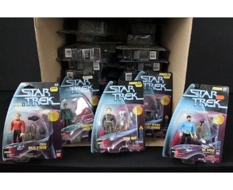 38 Carded Playmates Star Trek figures featuring 10 x Series 1, 9 x Series 2, 5 x Series 3, 5 x Series 4 &amp; 8 x Series 5, v