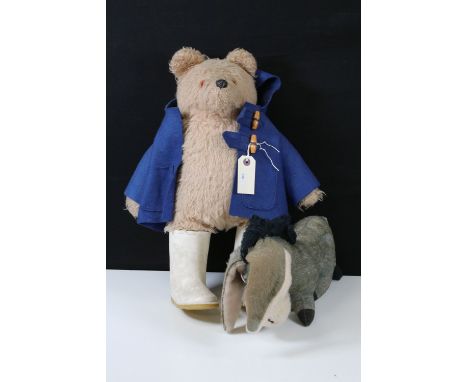 Two teddies to include Gabrielle Designs Paddington Bear with blue coat and white boots and Merrythought straw filled Disney 