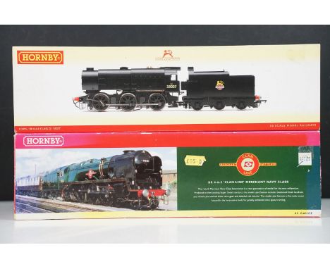 Two boxed Hornby OO gauge locomotives to include R2355 BR Early 0-6-0 Class Q1 Locomotive 33037 and R2169 BR 4-6-2 'Clan Line