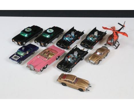 Ten TV / Film related diecast models to include 3 x Corgi Batman Batmobile (2 x With both Batman and Robin figures and 1 x wi