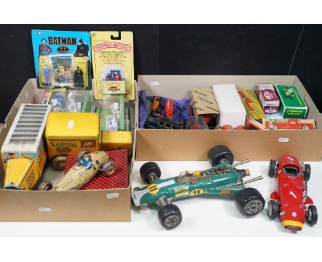 Collection of tin plate, plastic and diecast models to include 4 x Dinky Mid 20th C diecast models, cased Joal Alfa Romeo Giu