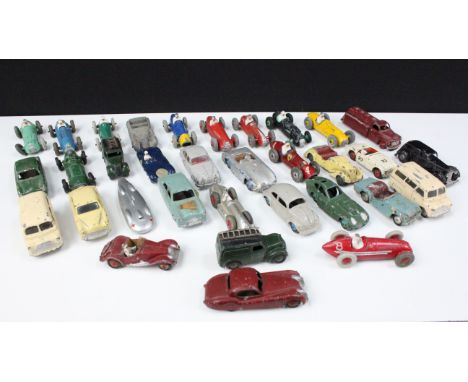 33 Mid 20th C play worn diecast models to include Dinky and Corgi examples featuring Dinky 233 Cooper-Bristol, Dinky 23N Mase