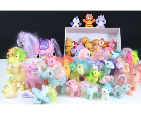 Collection of Hasbro My Little Pony and Care Bears to include 27 x Hasbro Gen 1 My Little Pony figures in different colours a