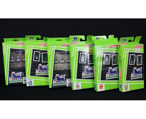 Subbuteo - Six boxed LW Premier League teams to include The Arsenal, Wimbledon, Coventry City, Chelsea, Sheffield Wednesday a