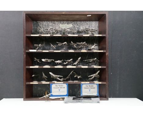 1987 Franklin Mint The Worlds Greatest Aircraft pewter model planes set with 25 x planes and certificates, vg