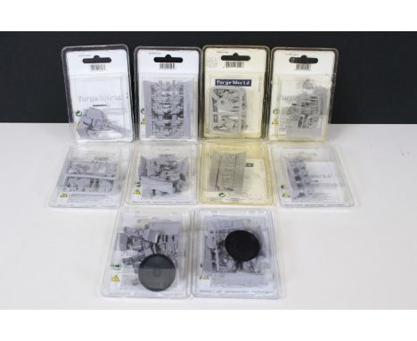 Warhammer - Ten Games Workshop Warhammer Forge World resin miniature blister packs Legion MKII Command Squad Upgrade, Space M