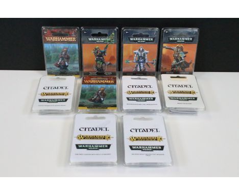 Warhammer - Ten Games Workshop Warhammer resin miniature blister packs featuring Necron Heavy Destroyer Upgrade Pack, Space W