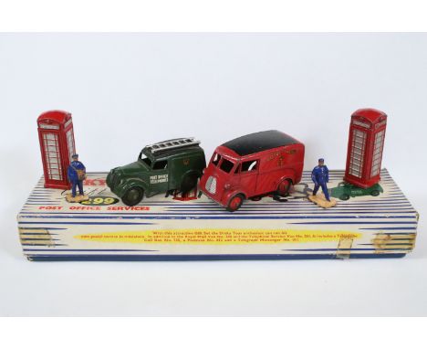 Boxed Dinky Gift Set 299 Post Office Services diecast model set, complete with both figures, telephone box and both vehicles,