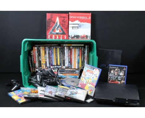 Retro Gaming - Collection of Retro Gaming consoles featuring Playstation 2 console with 3 x unoffical memory cards, 1 x offic
